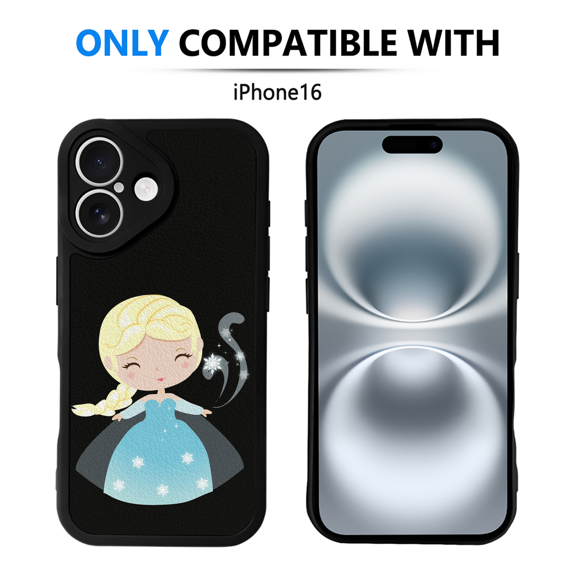 （画像用） アナと雪の女王 アンナ エルサ Frozen Anna Elsa 【iPhone 16シリーズ対応】シリコンスマホケース（レザー調） 材質：シリコン